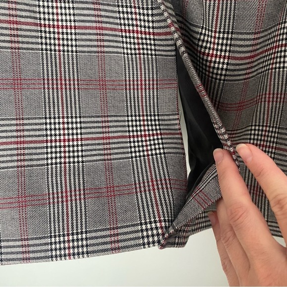 NWOT Zara basic gray plaid checkered coat blazer XS - Picture 10 of 13